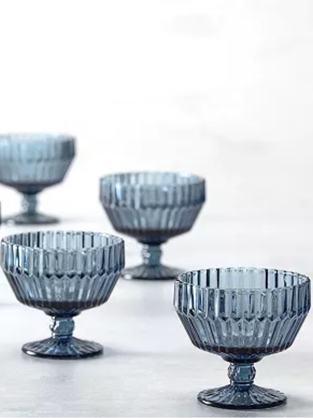 New! 🍧🍨Crate&Barrel Glass Coupes ice cream affogato bowl, (Set of 4)